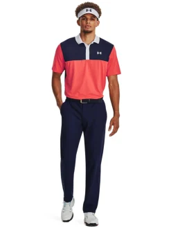 Under Armour Performance 3.0 Colourblock Polo - Venom Red/Midnight Navy