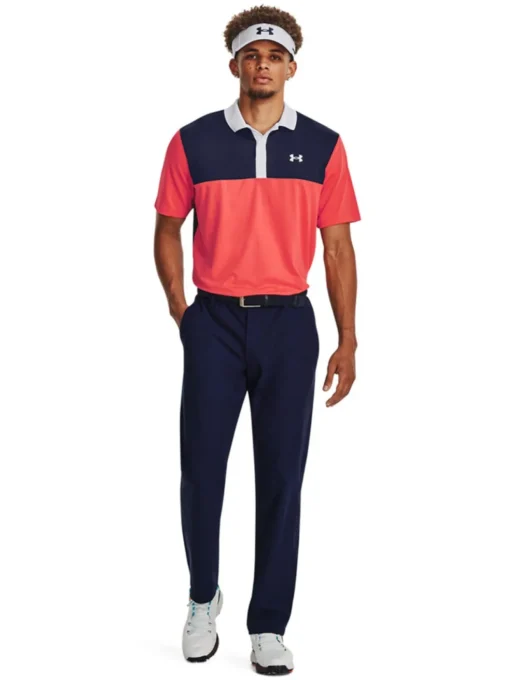 Under Armour Performance 3.0 Colourblock Polo - Venom Red/Midnight Navy
