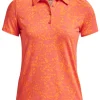 Under Armour Women'S Playoff Printed Polo - Pink Shock/Orange Blast