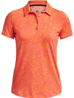 Under Armour Women'S Playoff Printed Polo - Pink Shock/Orange Blast