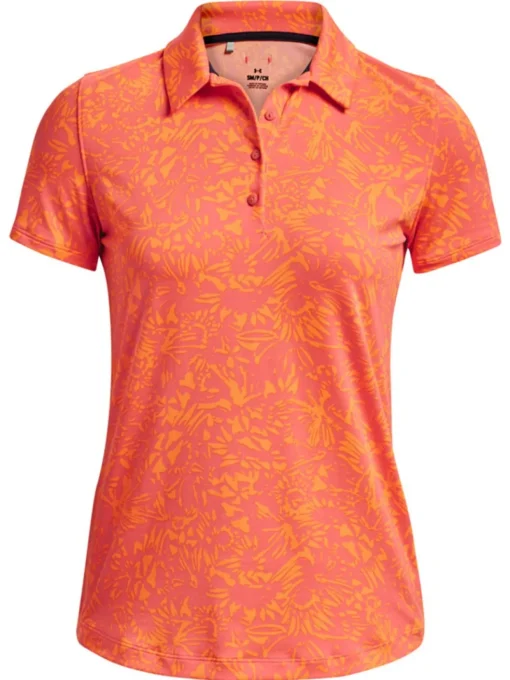 Under Armour Women'S Playoff Printed Polo - Pink Shock/Orange Blast