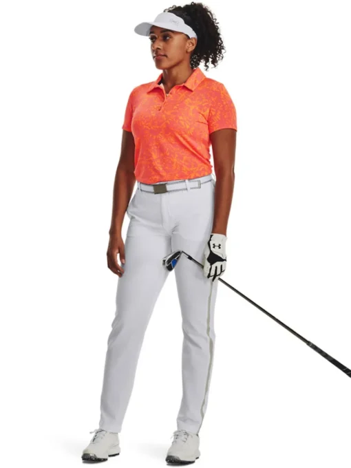 Under Armour Women'S Playoff Printed Polo - Pink Shock/Orange Blast