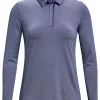 Under Armour Women'S Zinger Microstripe Ls Polo - Bauhaus Blue/White
